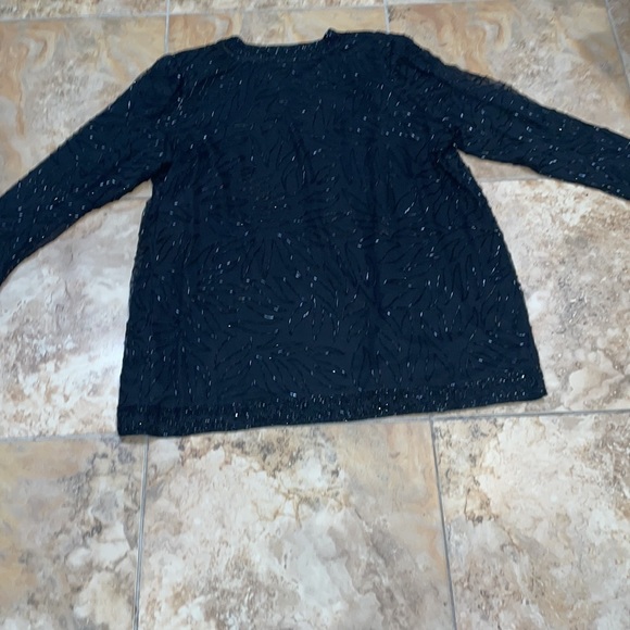 Brilliante by JA Vintage XXL black beaded long line jacket - Picture 3 of 8